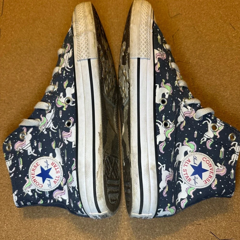 Converse Chuck Taylor All Star High Top Unicorn Navy Blue Kids Shoes 5 666201C